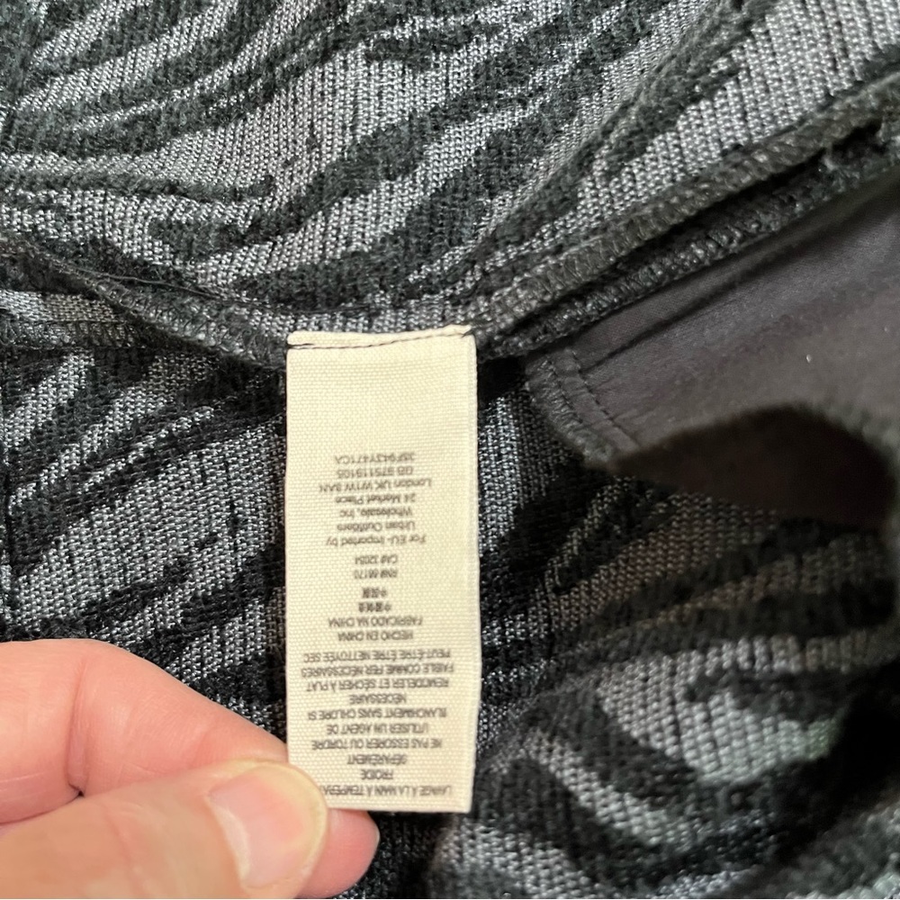 Free People Zebra Jumper Dress Tunic Black Gray Sleeveless Size 10 NWT - Picture 9 of 10